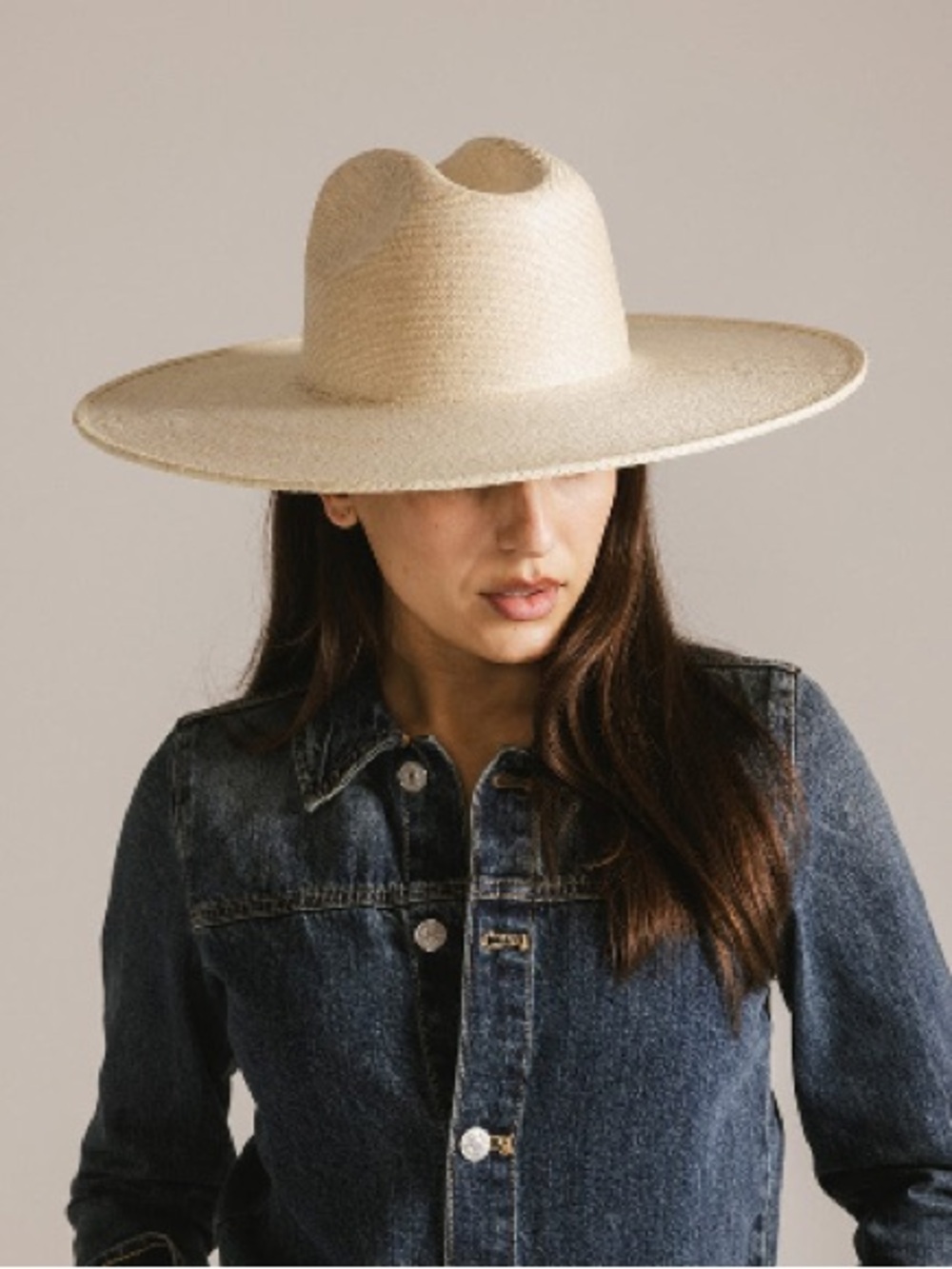 GIGI PIP Tate Western Wide-Brim Straw Hat - Natural Cream